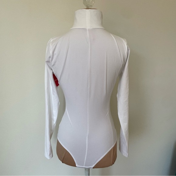 Spanx Suit Yourself Long Sleeve Turtleneck White Thong Bodysuit 20306R NWT Sz S - Picture 7 of 12